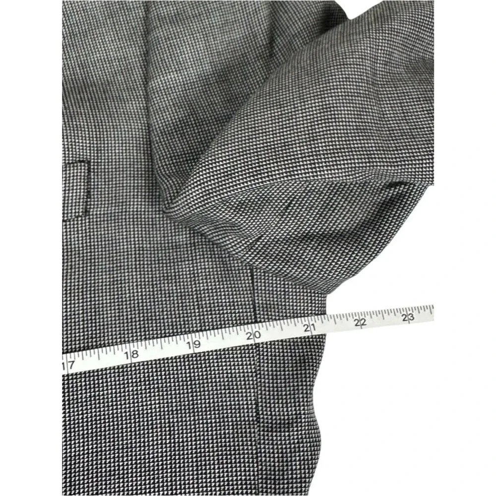 Saks Fifth Avenue Black White Slim Fit Silk Wool Sport Coat Formal Blazer 40R